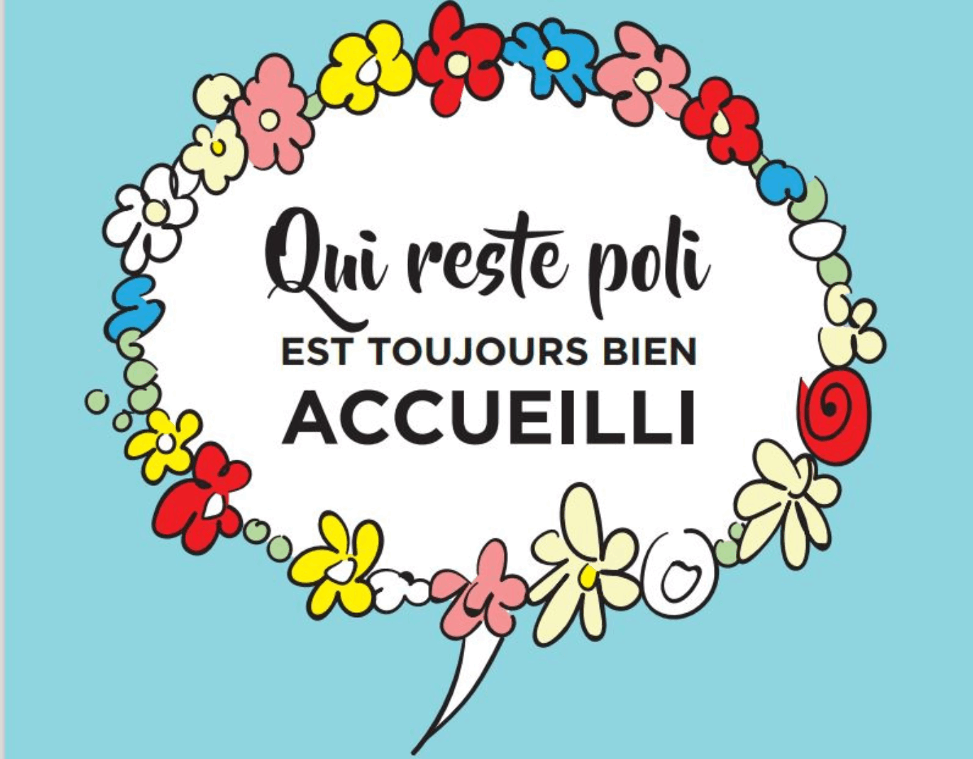 Des fleurs sur un fond bleu et du texte