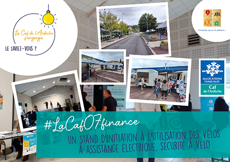 La Caf de l’Ardèche en partenariat avec l’association « Mobilité 07 26 » a proposé un stand d’initiation à l’utilisation des vélos à assistance électrique, sécurité à vélo