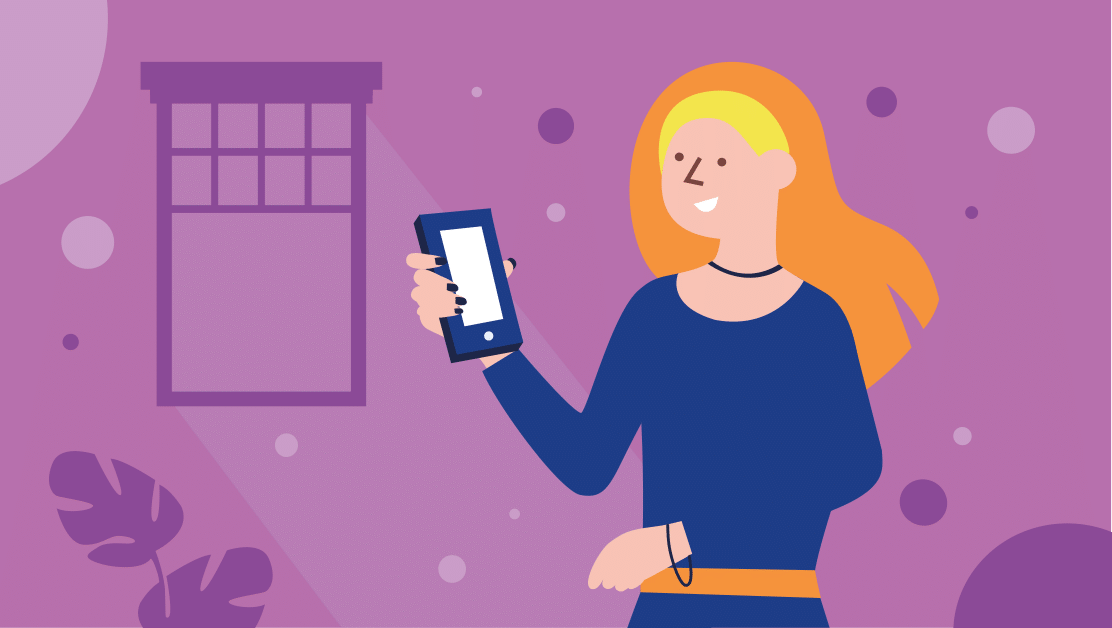 étudiant sur son téléphone portable pour réaliser sa démarche ALE
