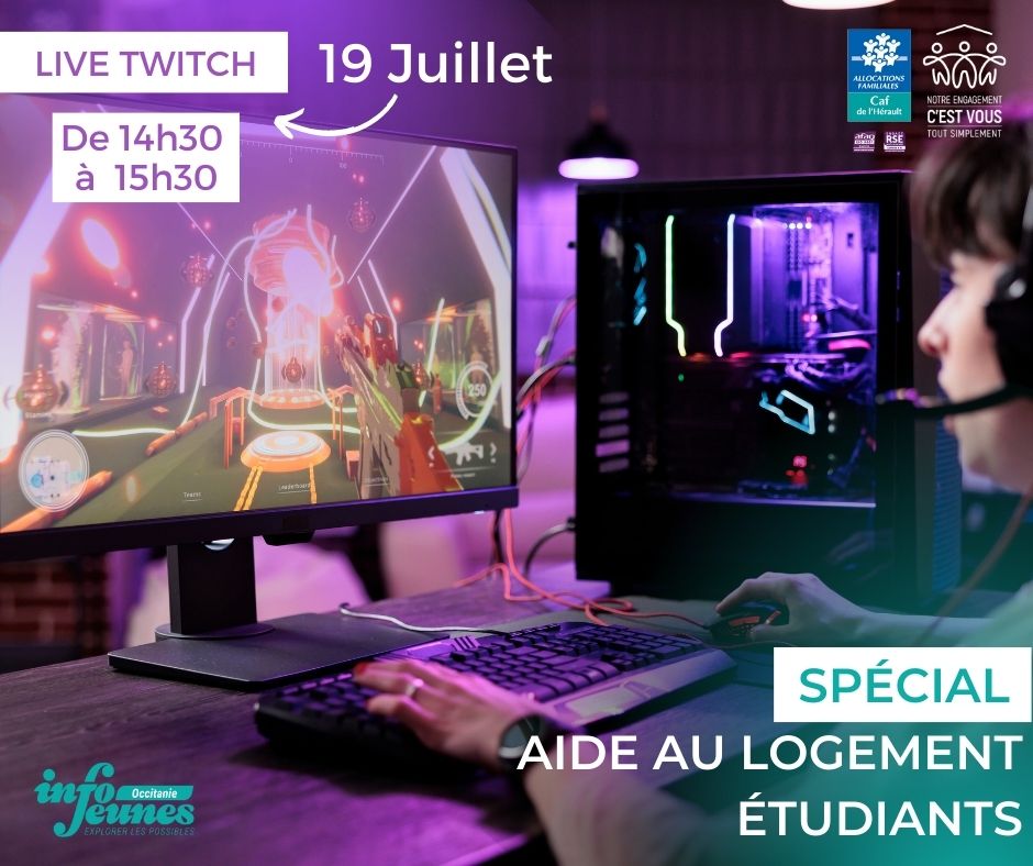 En partenariat avec Info Jeunes Montpellier, la Caf a proposé un Tchat le mercredi 19 juillet de 14h30 à 15h30 sur Twitch !