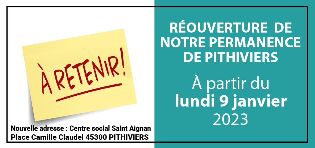 Réouverture de la permanence Caf de Pithiviers