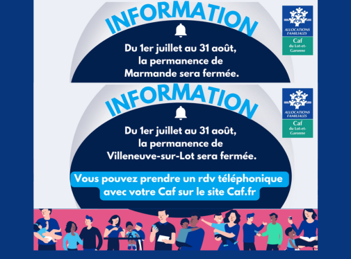 Fermeture estivale des permanences de VSL et Marmande