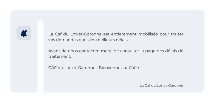 Message caf délais de traitement 