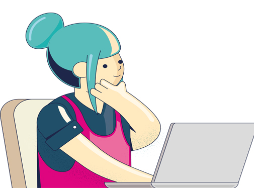 FEMME SUR UN ORDINATEUR