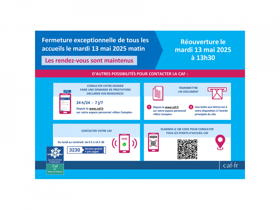 Fermeture exceptionnelle des accueils