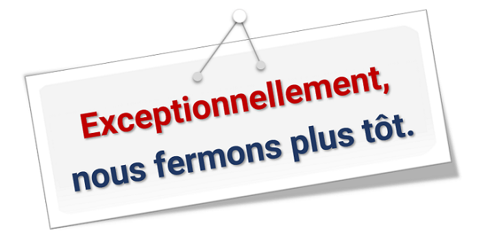 Panneau annonçant une fermeture exceptionnelle