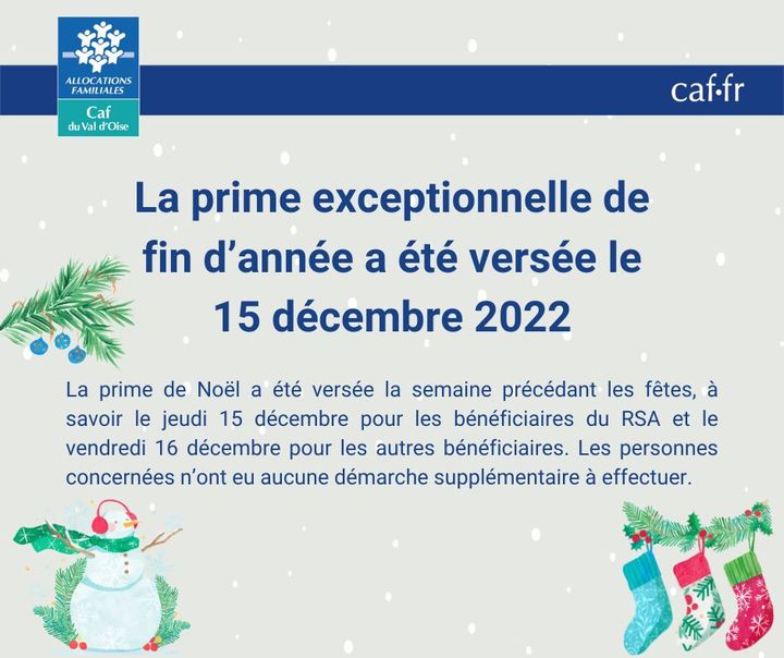 CAF La prime de Noël