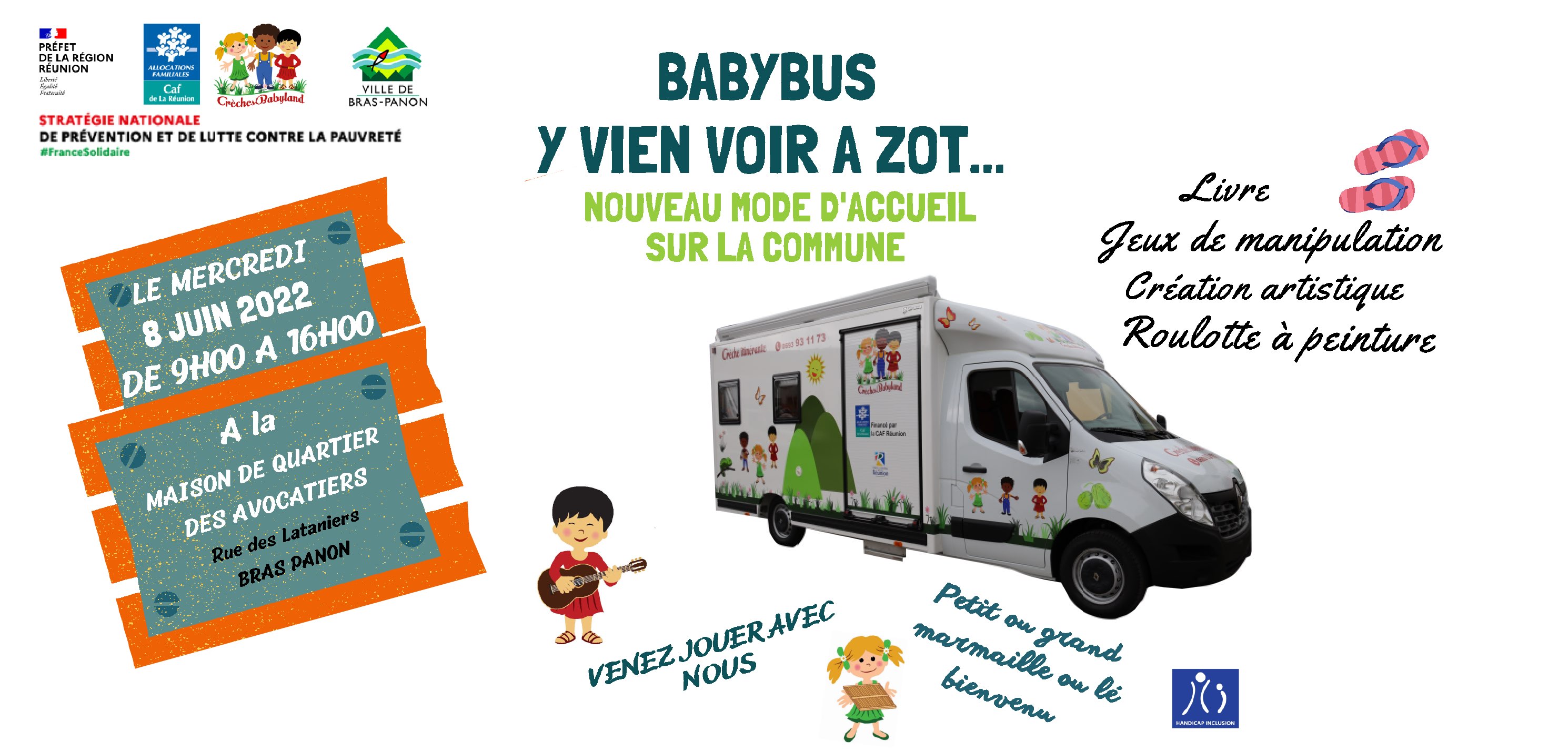 Le BabyBus vous donne rendez-vous à Bras-Panon ce mercredi 8 juin !