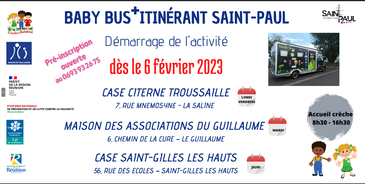 Ouverture du Baby BUS+ itinérant de Saint-Paul 